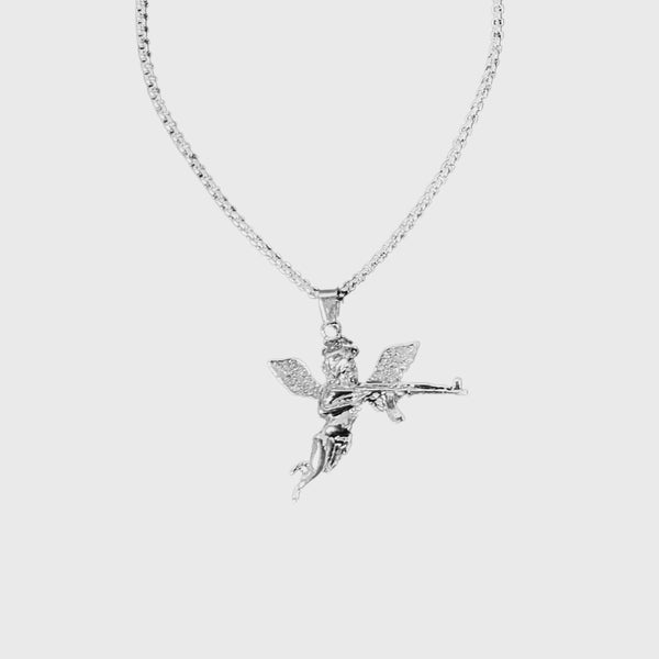 Iced Out Cupid AK-47 Chain Necklace