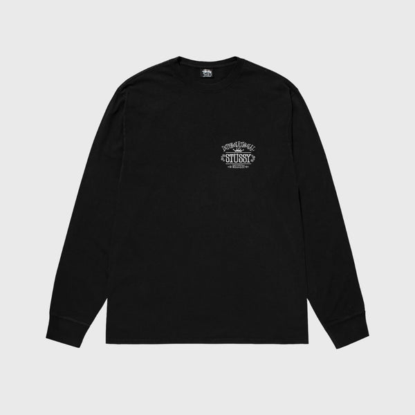 Stussy Worldwide Longsleeve Tee Pigment Dyed Black