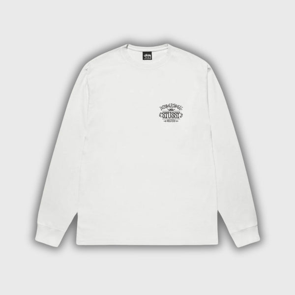 Stussy Worldwide Longsleeve Tee Pigment Dyed White