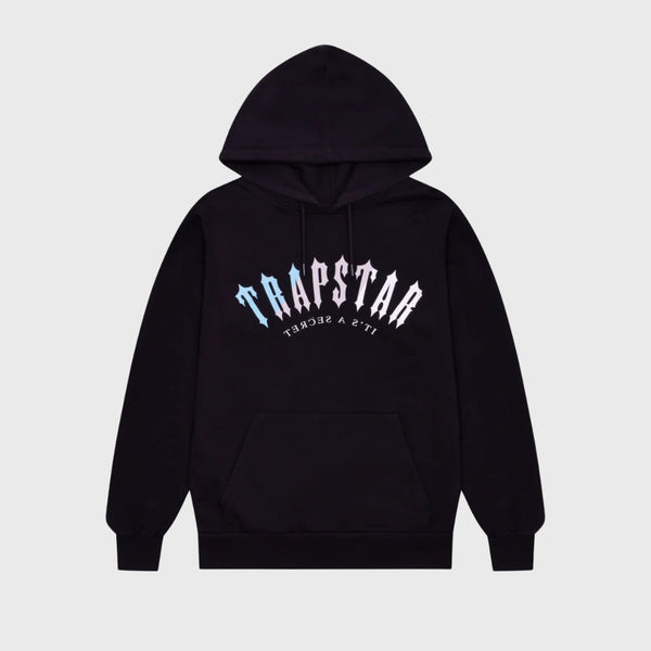 Trapstar Decoded Print Hoodie Black/Light Blue