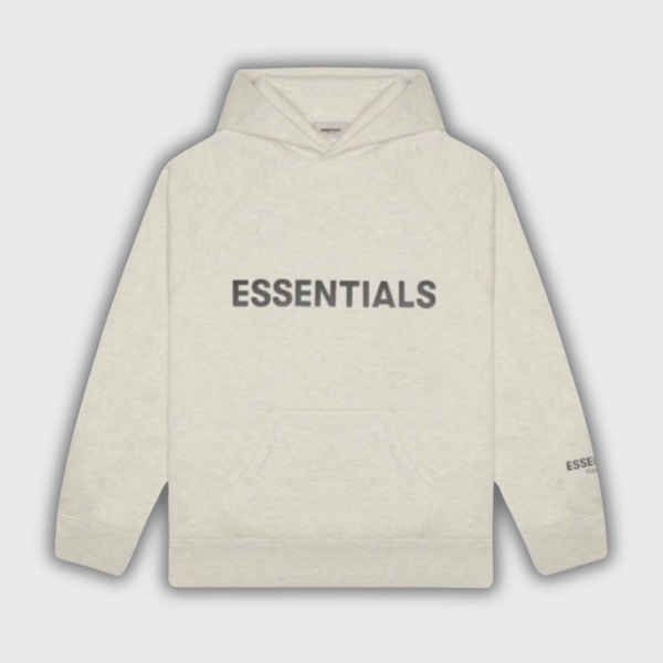 Fear of God Essentials 3D Silicon Applique Pullover Hoodie Light Oatmeal