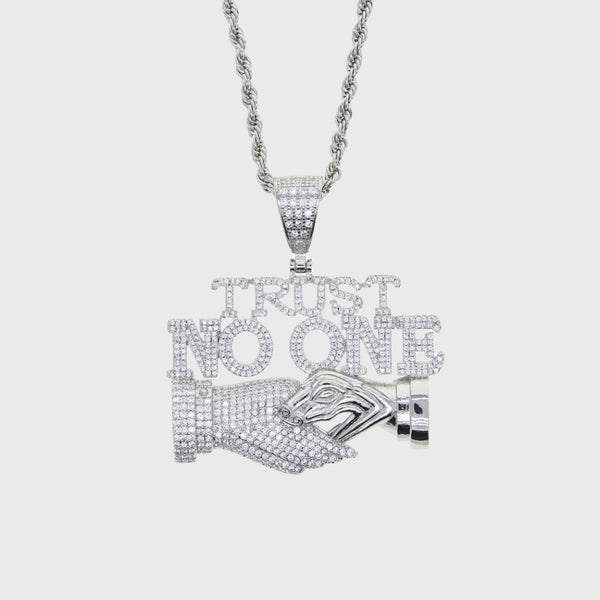 Iced Out Trust No One Pendant Chain